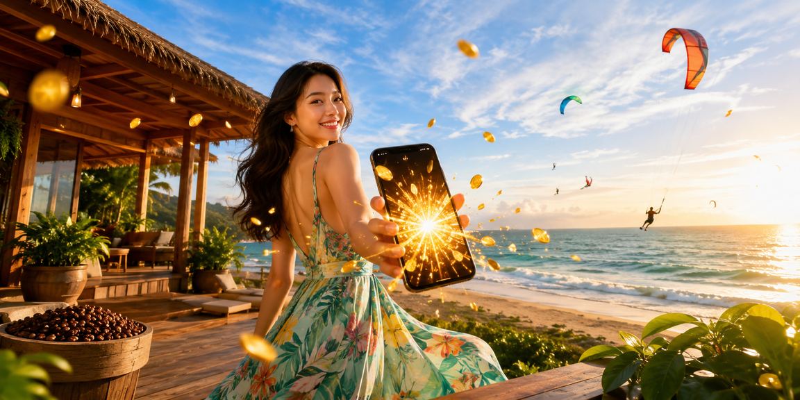 Khung cảnh chơi casino trên thiết bị di động tại Mũi Né